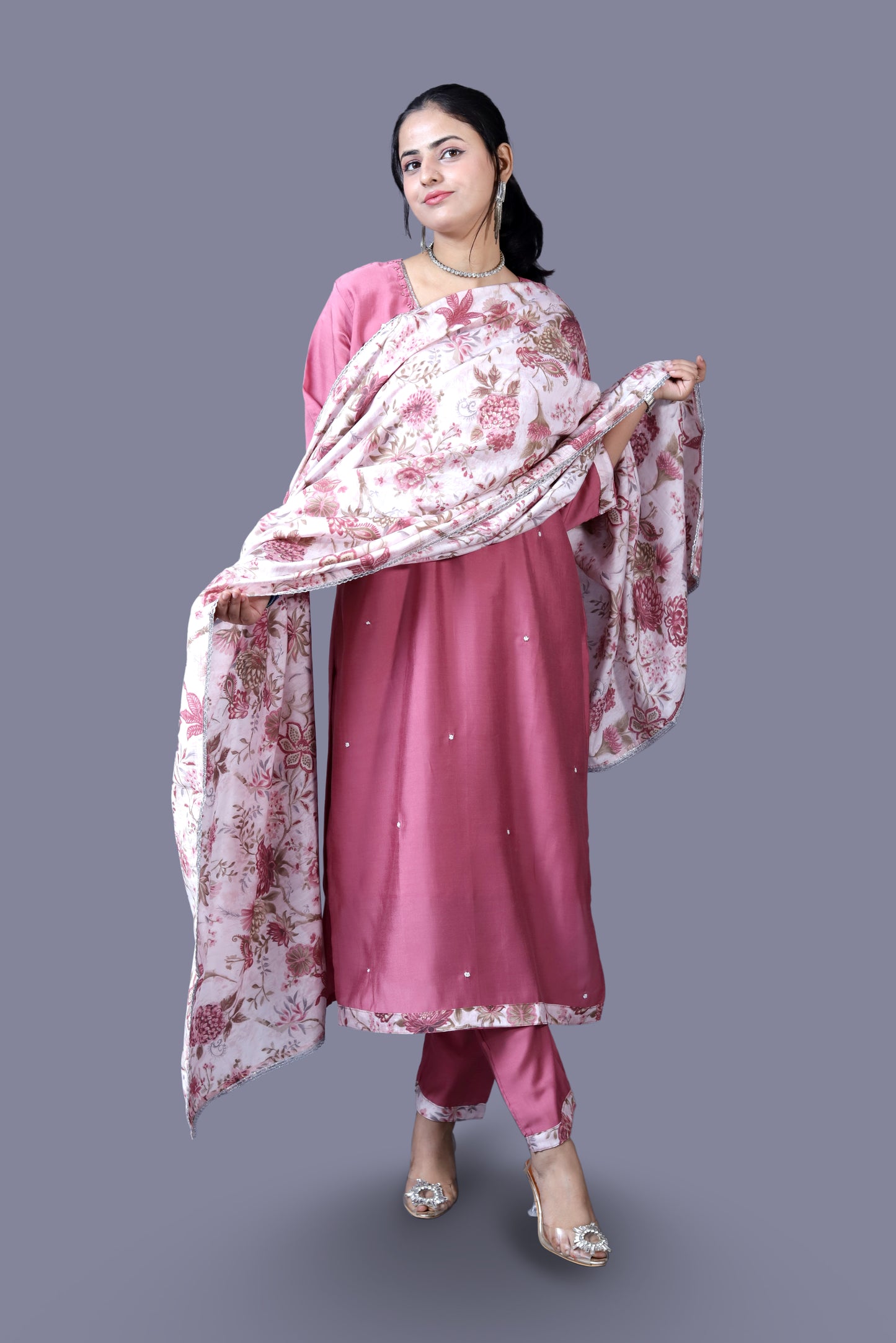 Peppy Pink Muslin Suit Set