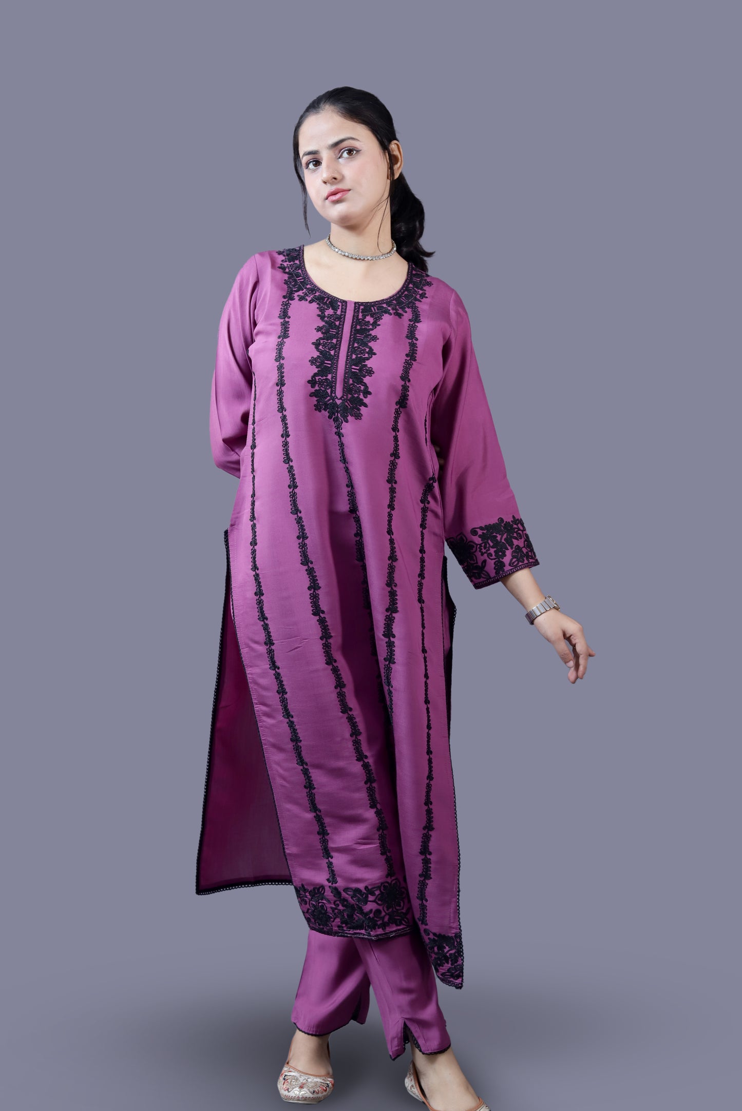 Onion Pink Muslin Suit Set