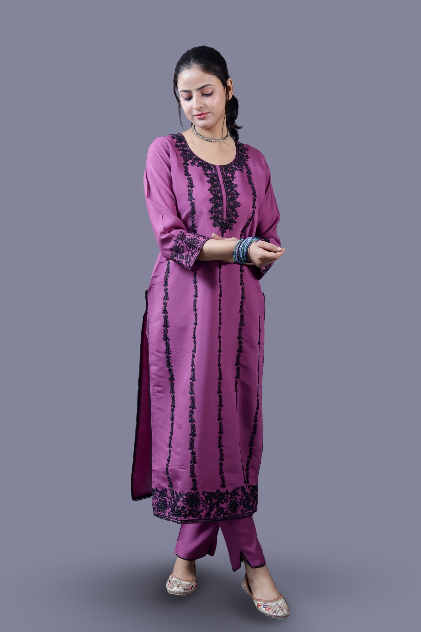 Onion Pink Muslin Suit Set