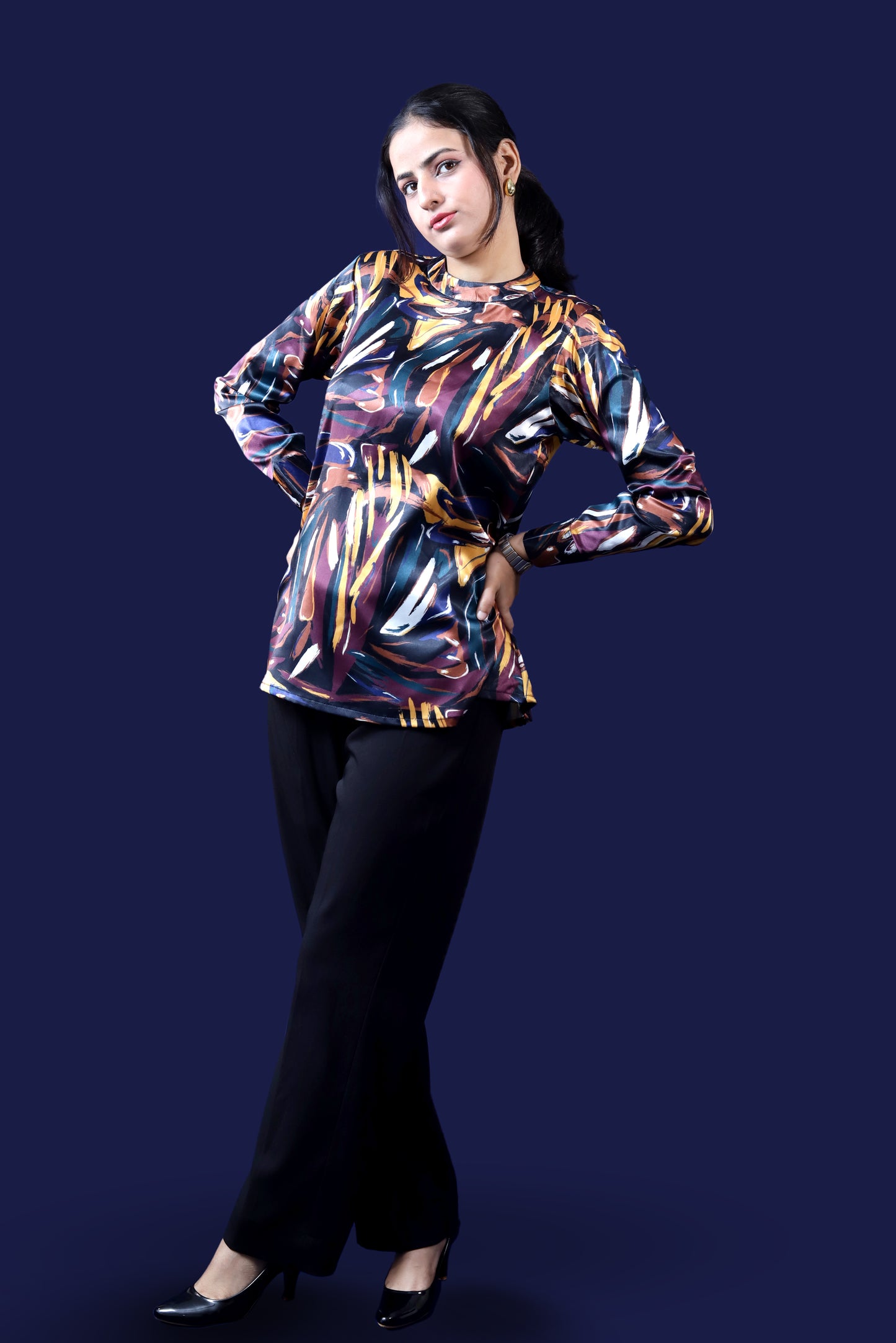 Multi-Coloured Abstract Print Coord Set