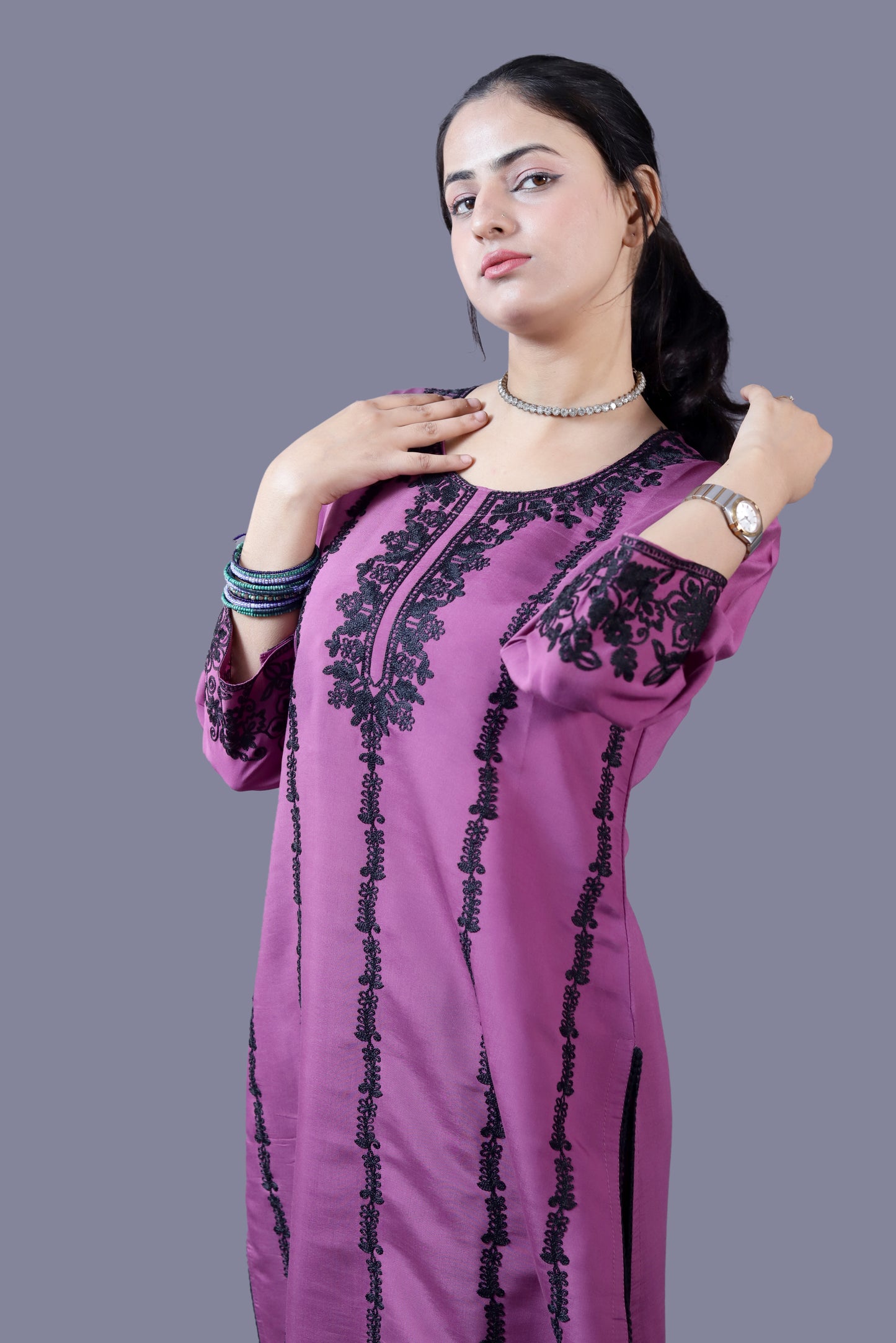Onion Pink Muslin Suit Set