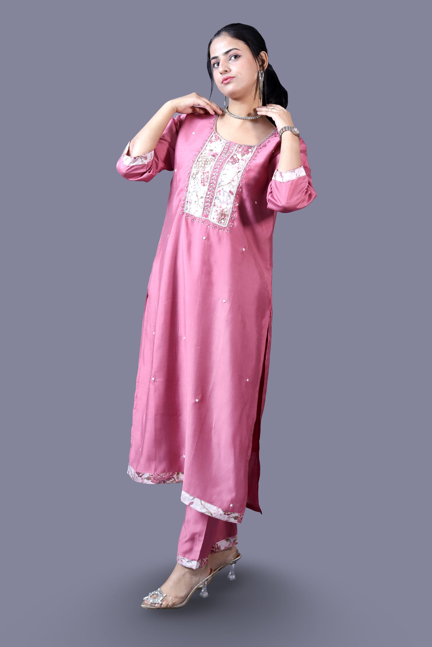 Peppy Pink Muslin Suit Set
