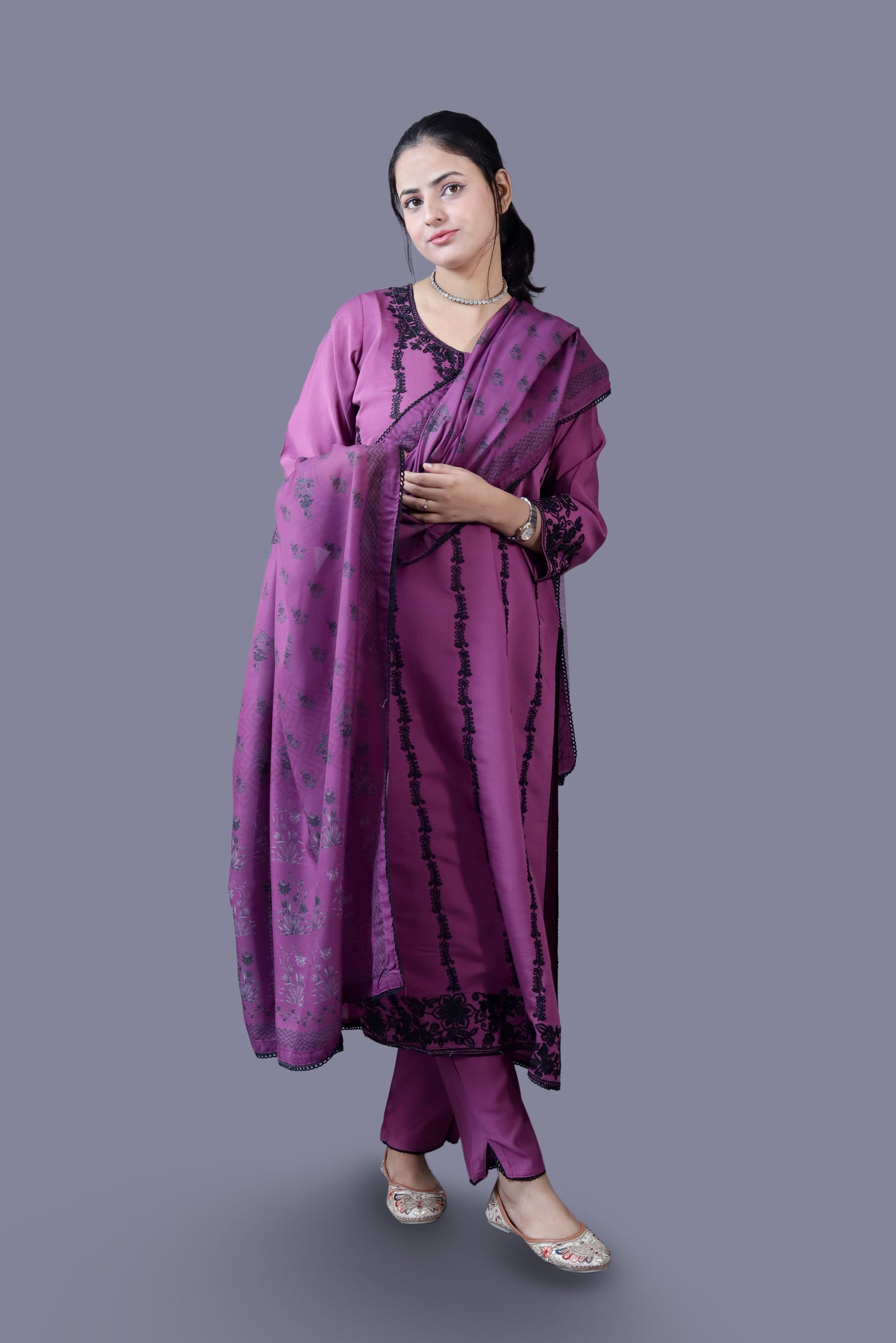 Onion Pink Muslin Suit Set