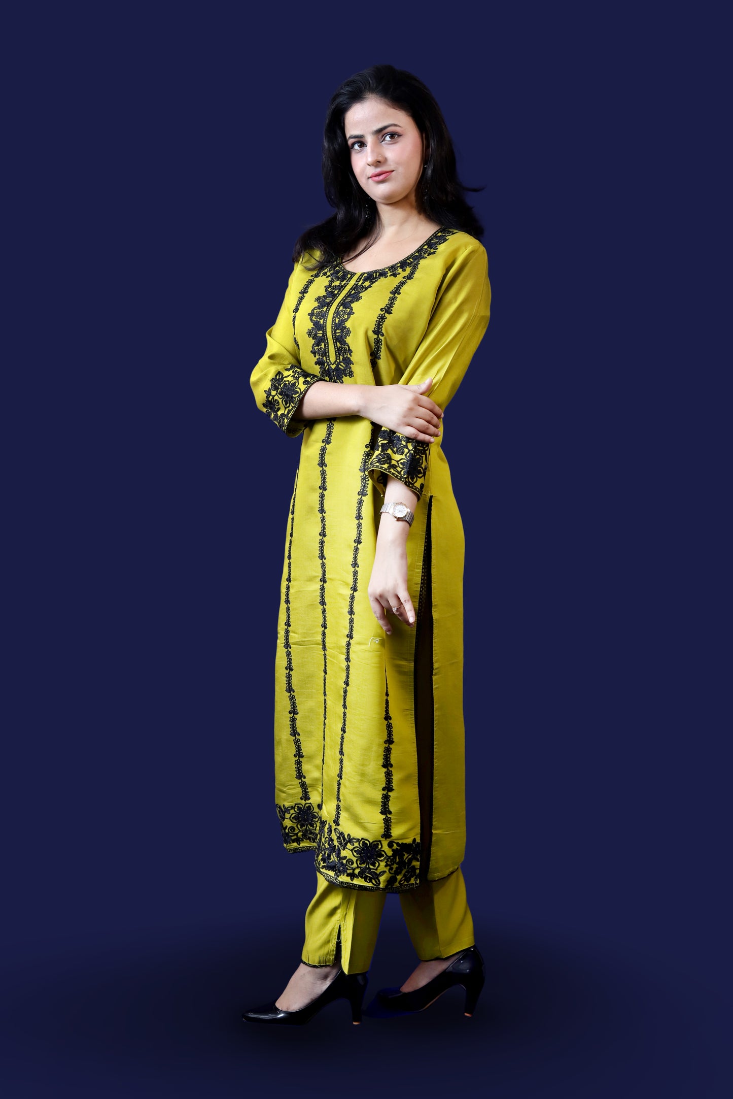Mustard Muslin Suit Set