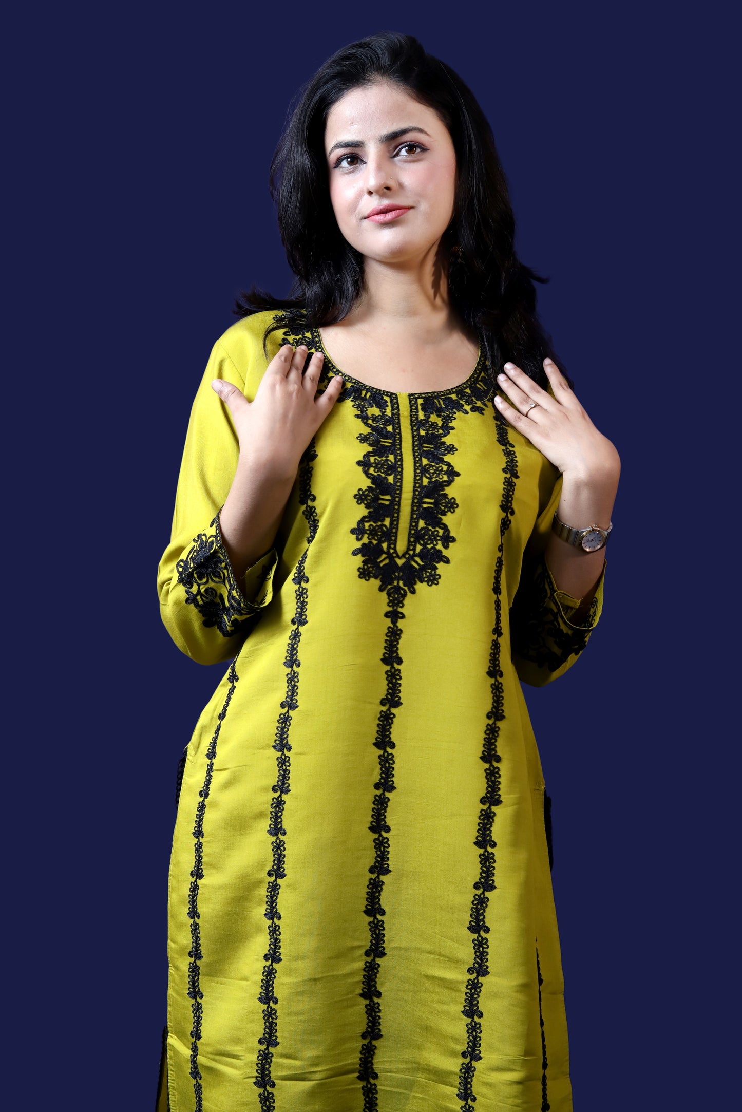 Mustard Muslin Suit Set