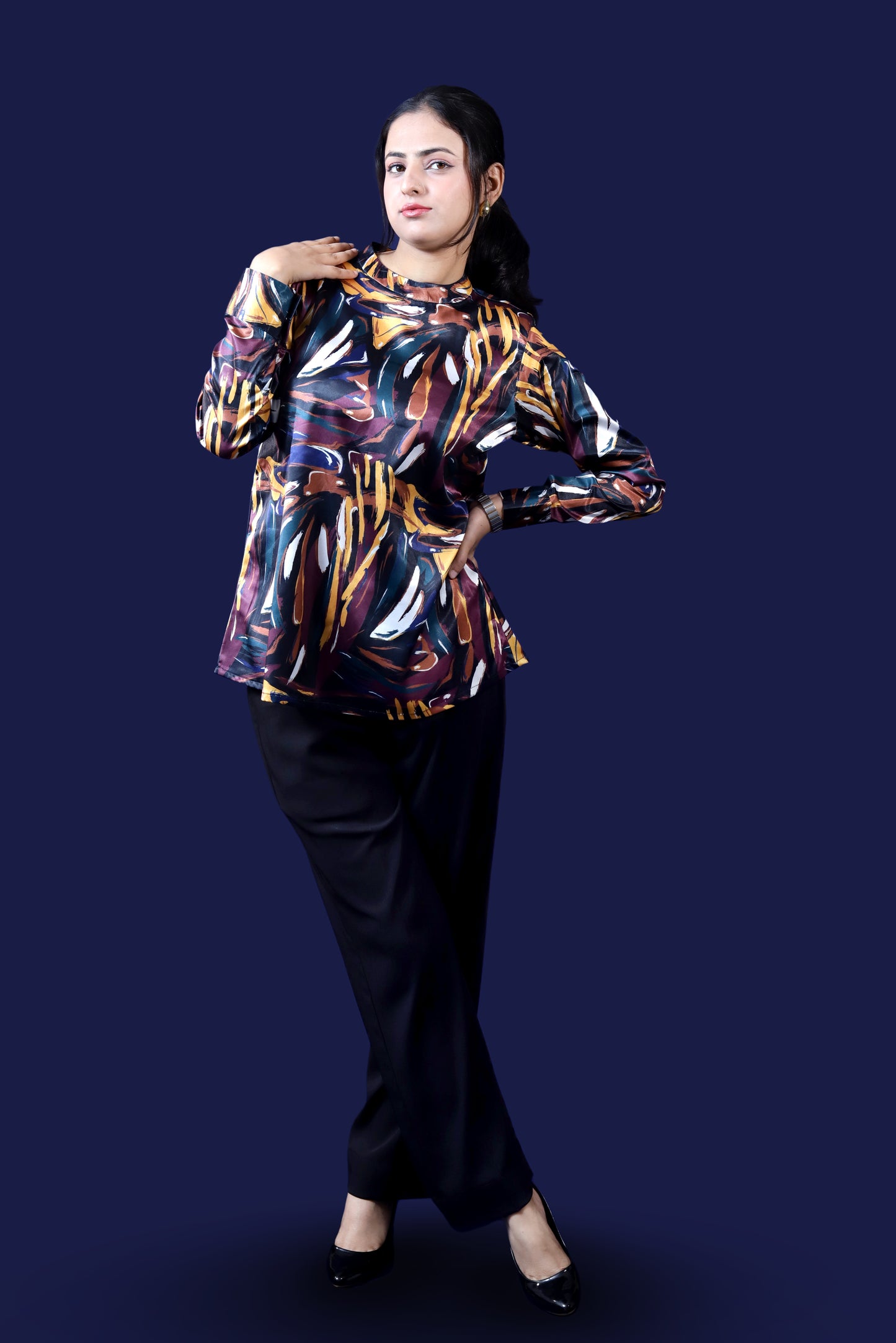 Multi-Coloured Abstract Print Coord Set