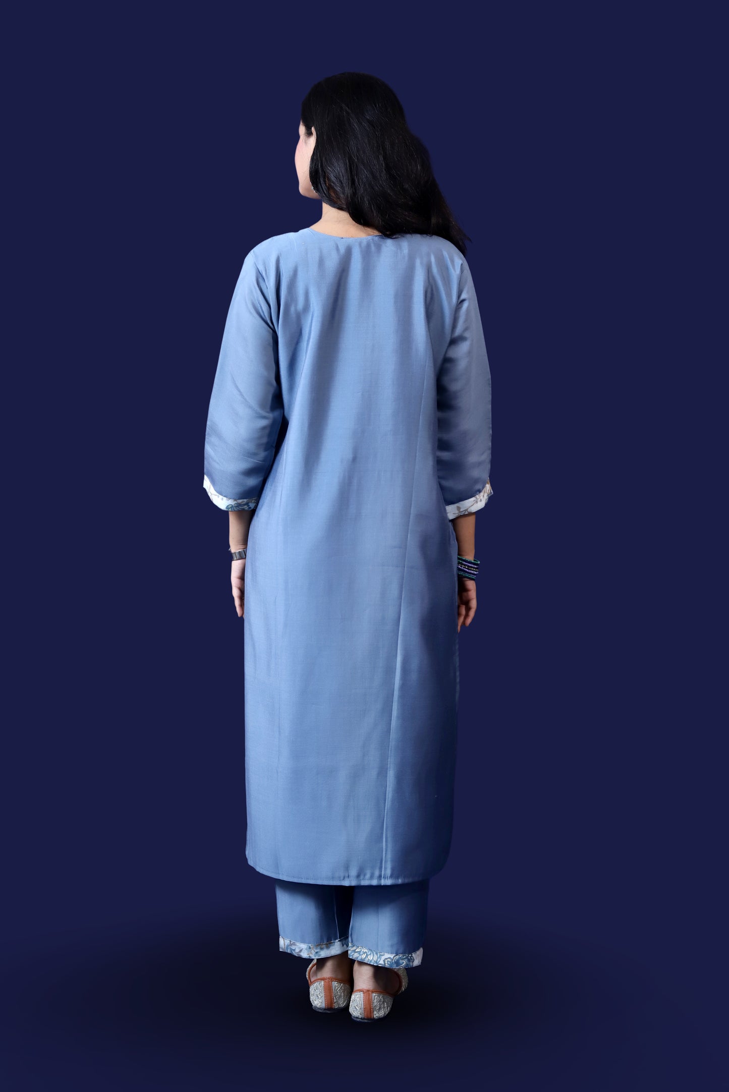 Grey Muslin Suit Set