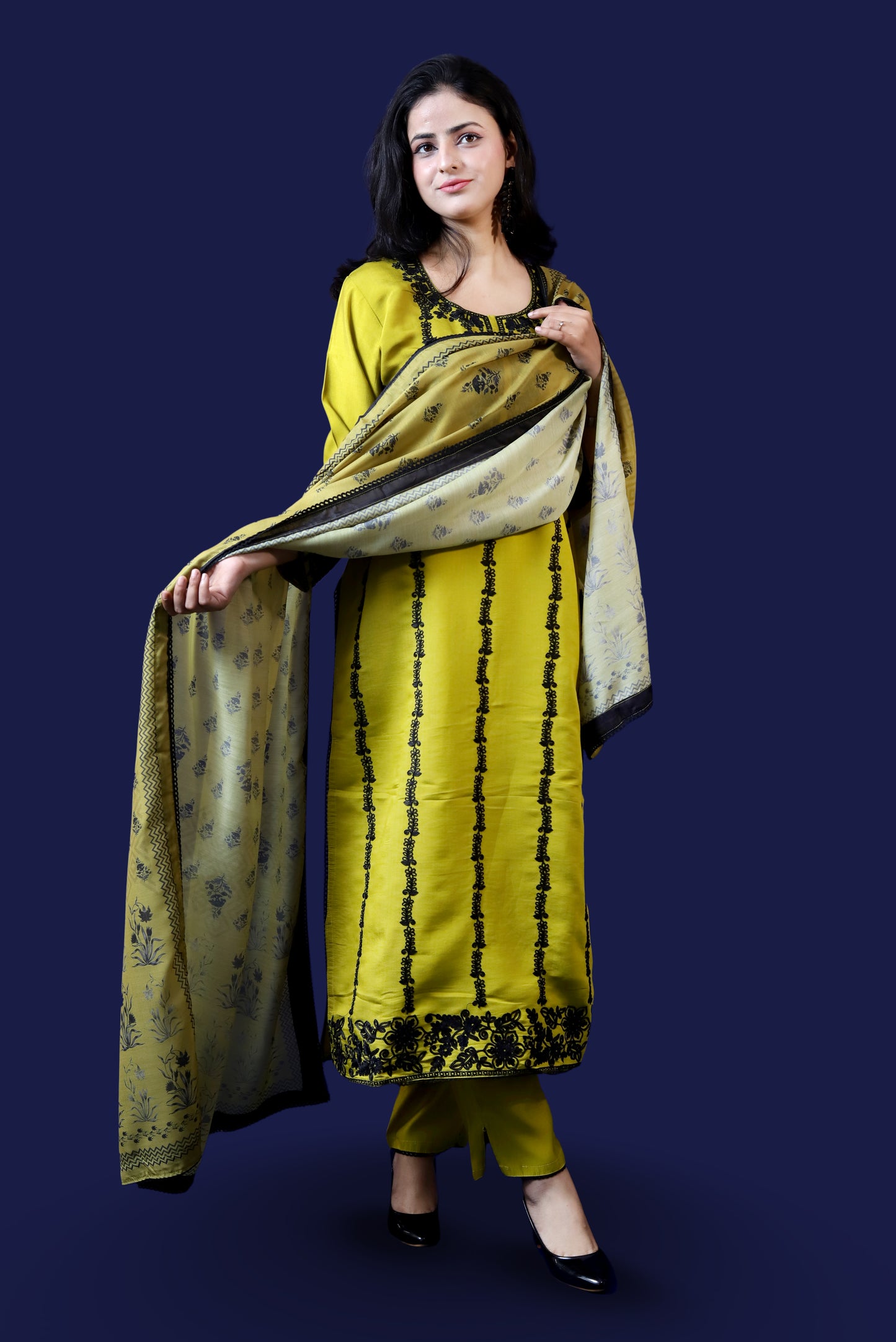 Mustard Muslin Suit Set