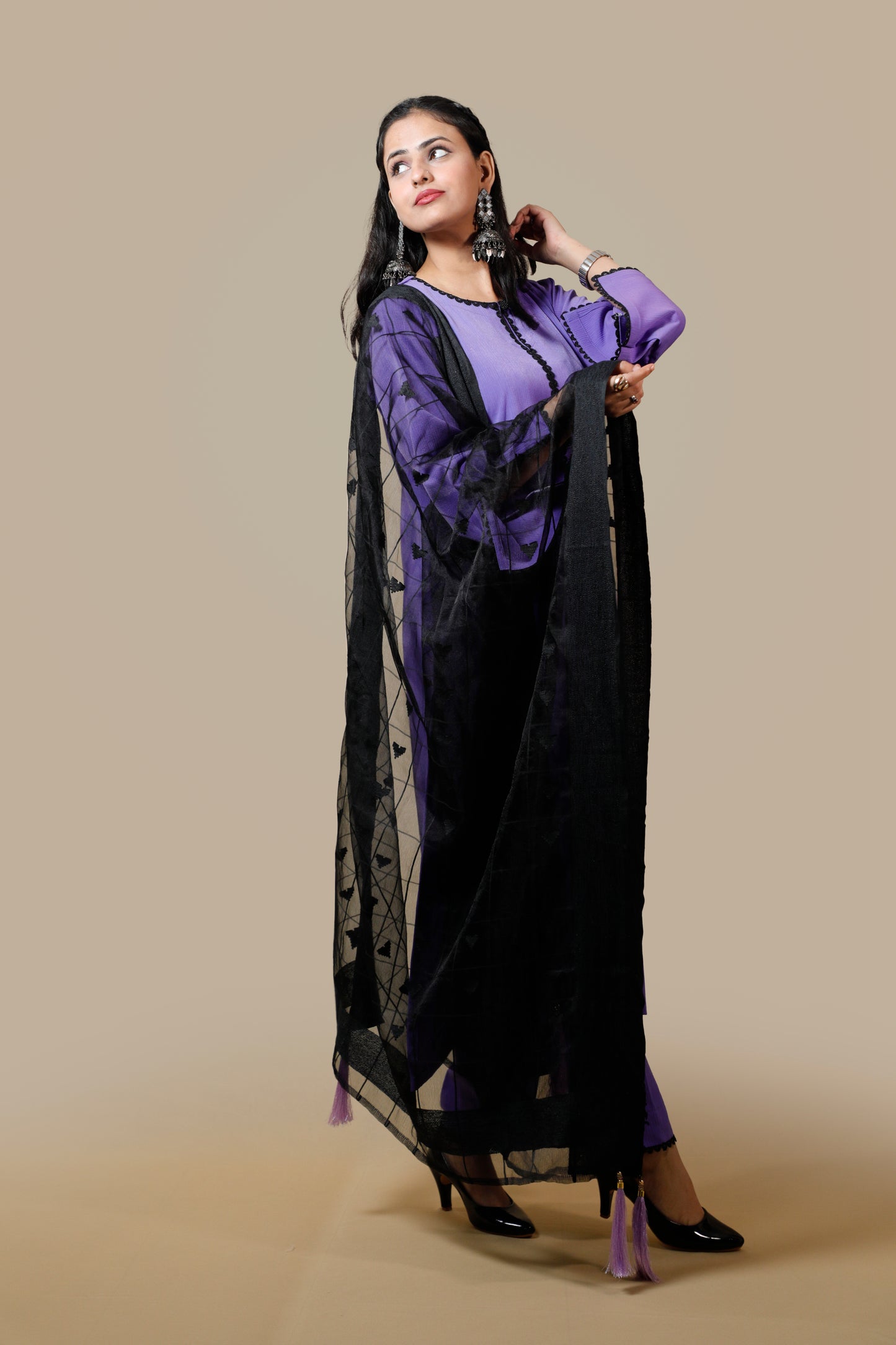 Gorgeous Purple Georgette Suit