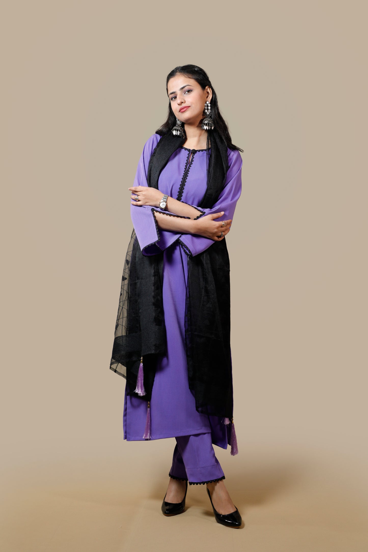 Gorgeous Purple Georgette Suit