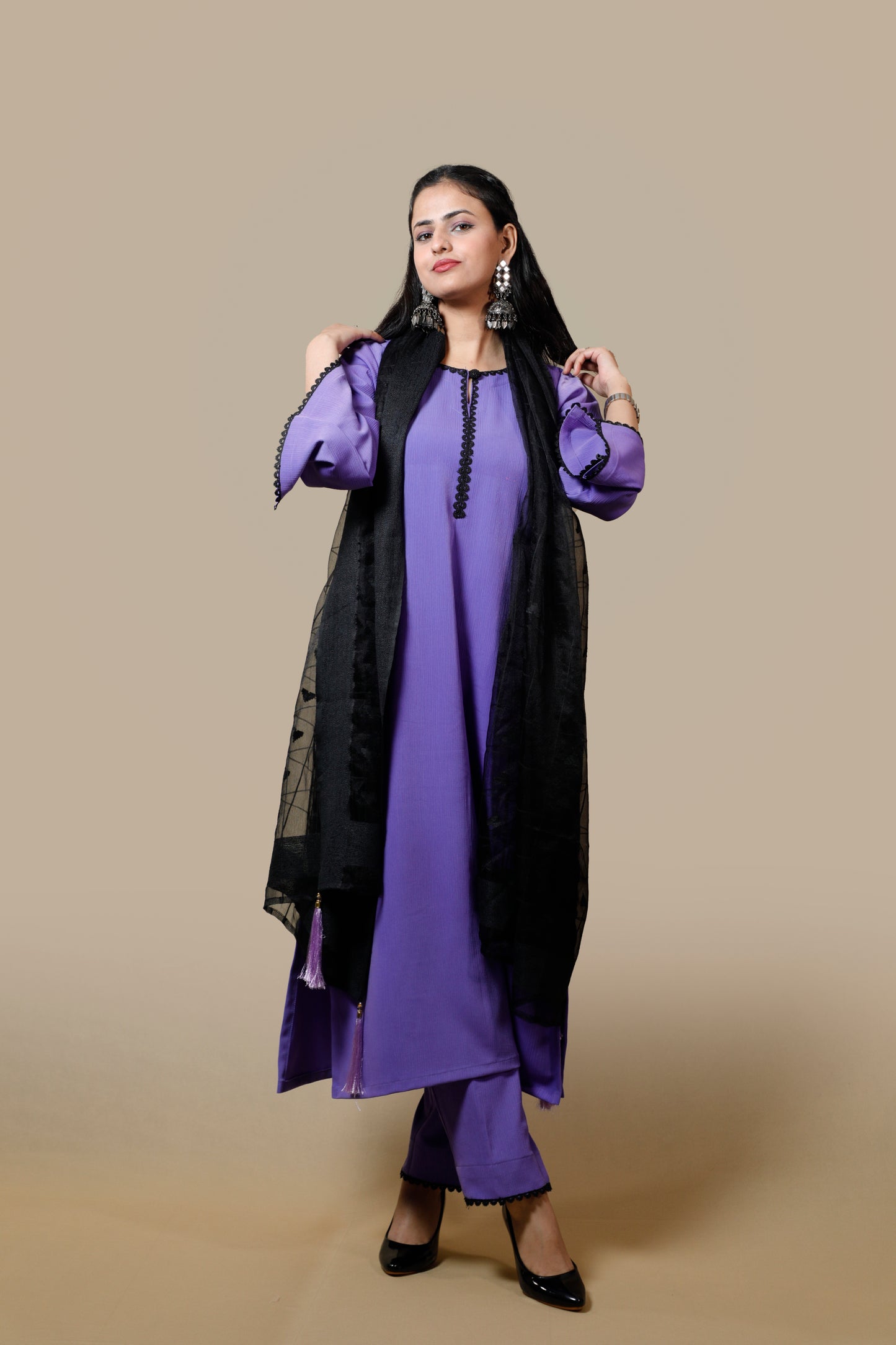 Gorgeous Purple Georgette Suit