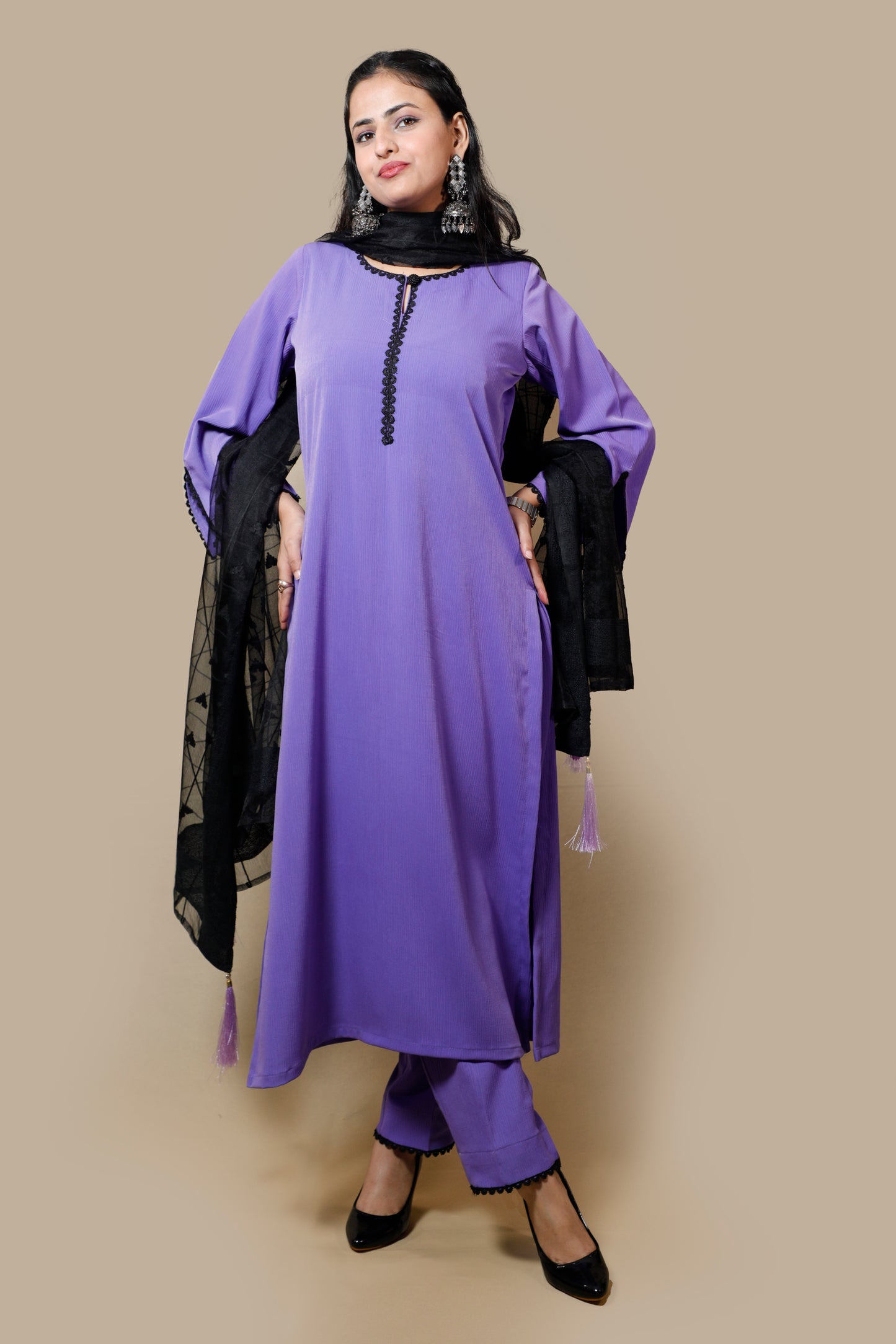 Graceful Mauve Kurta Dupatta Set