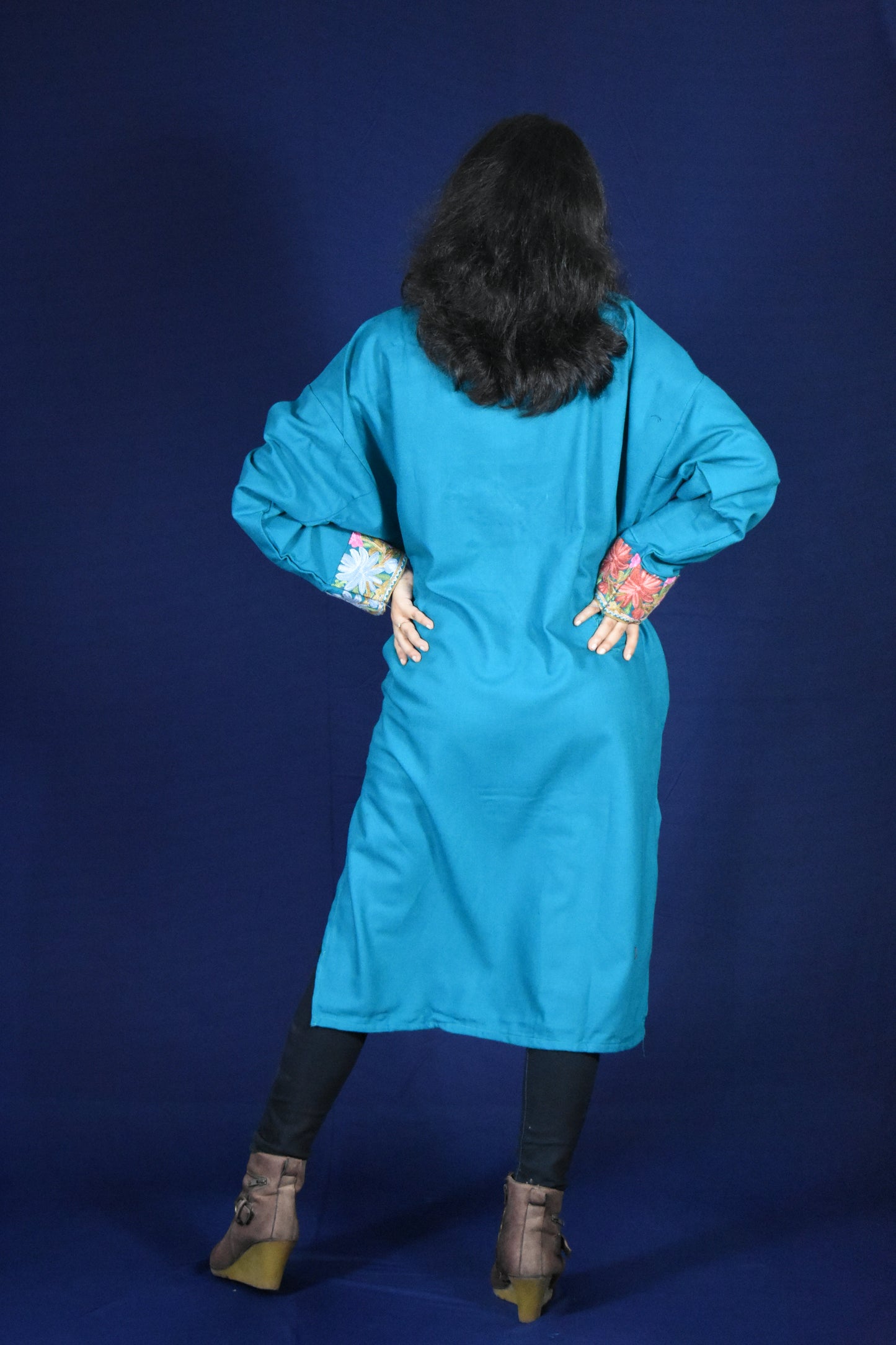 AQUA GREEN KASHMIRI PHERAN