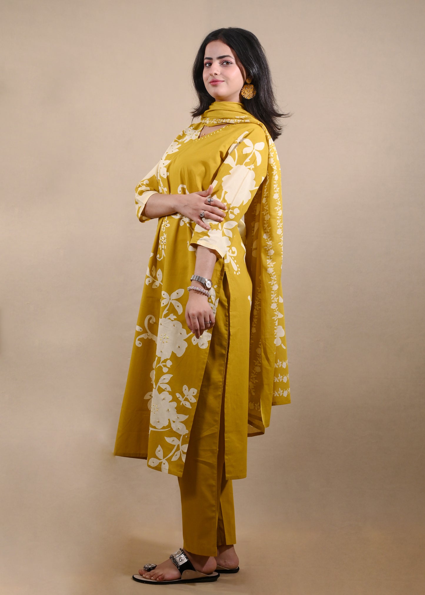 Elegant Mustard Yellow Straight Suit