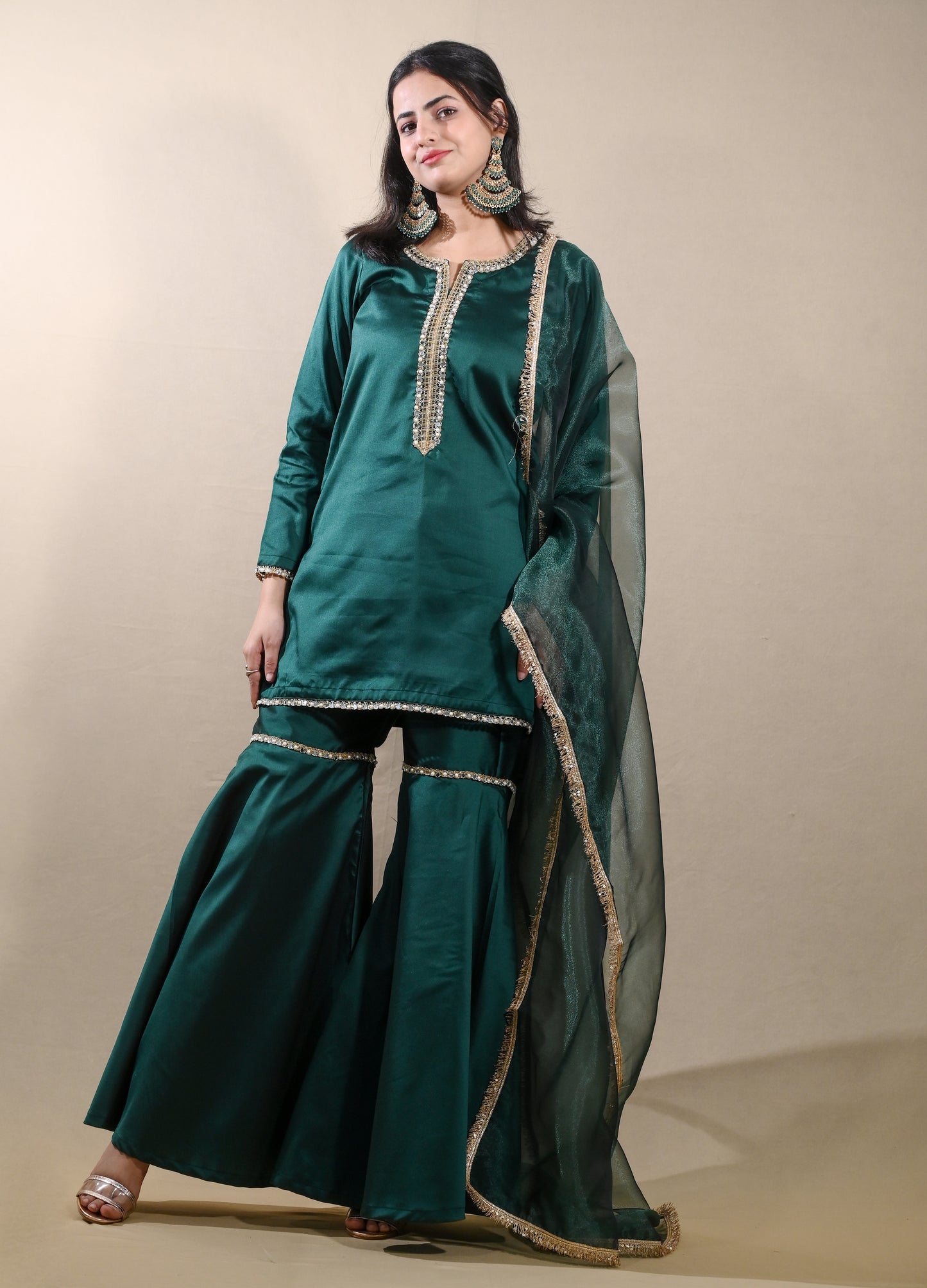 Royal Green Gharara Set