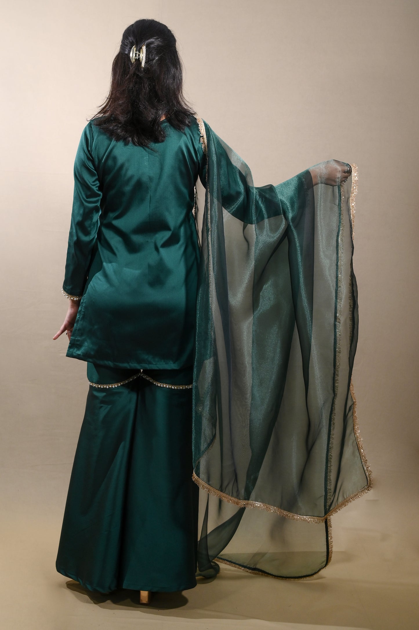 Royal Green Gharara Set