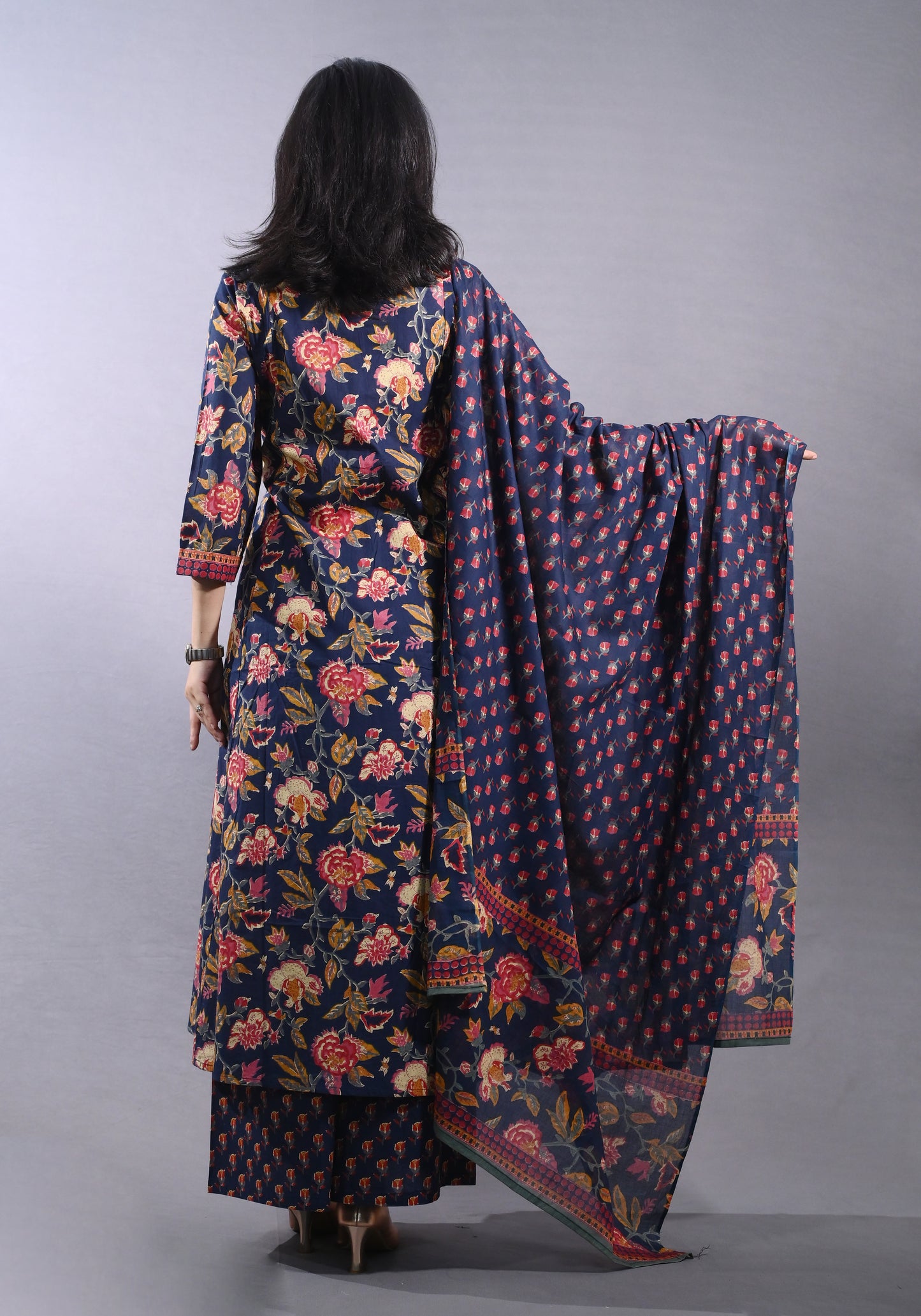 Stunning Blue Anarkali Palazzo Set