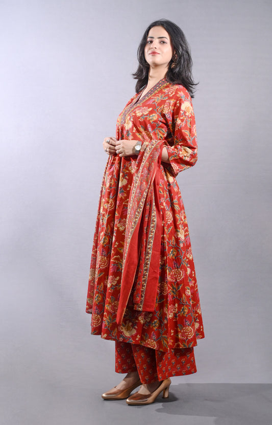 Stunning Maroon A Line Palazzo Set