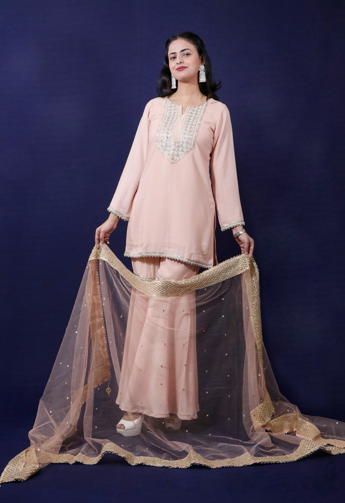 Rosegold Gharara Set