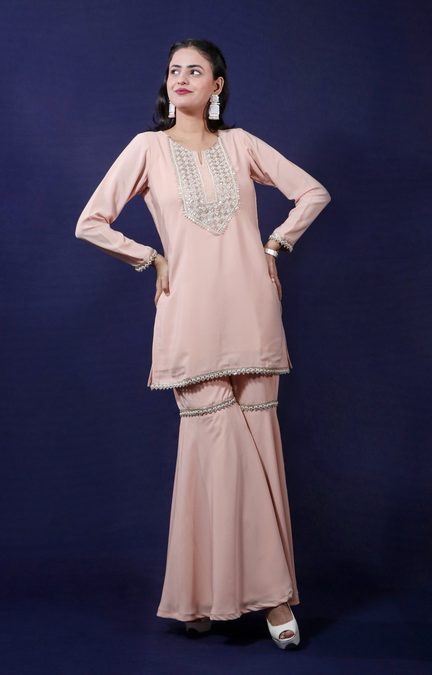 Rosegold Gharara Set