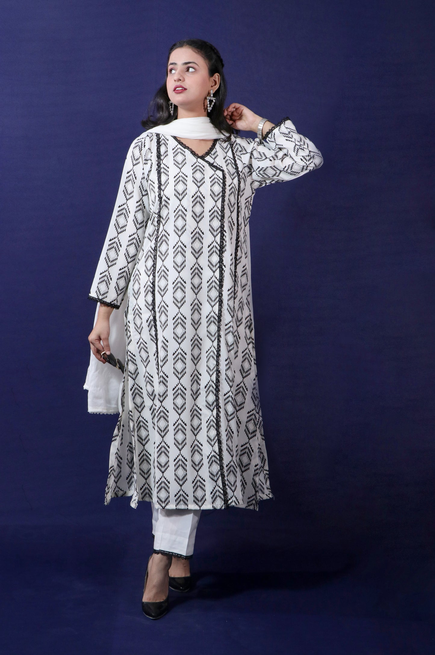 Off White Angrakha Suit