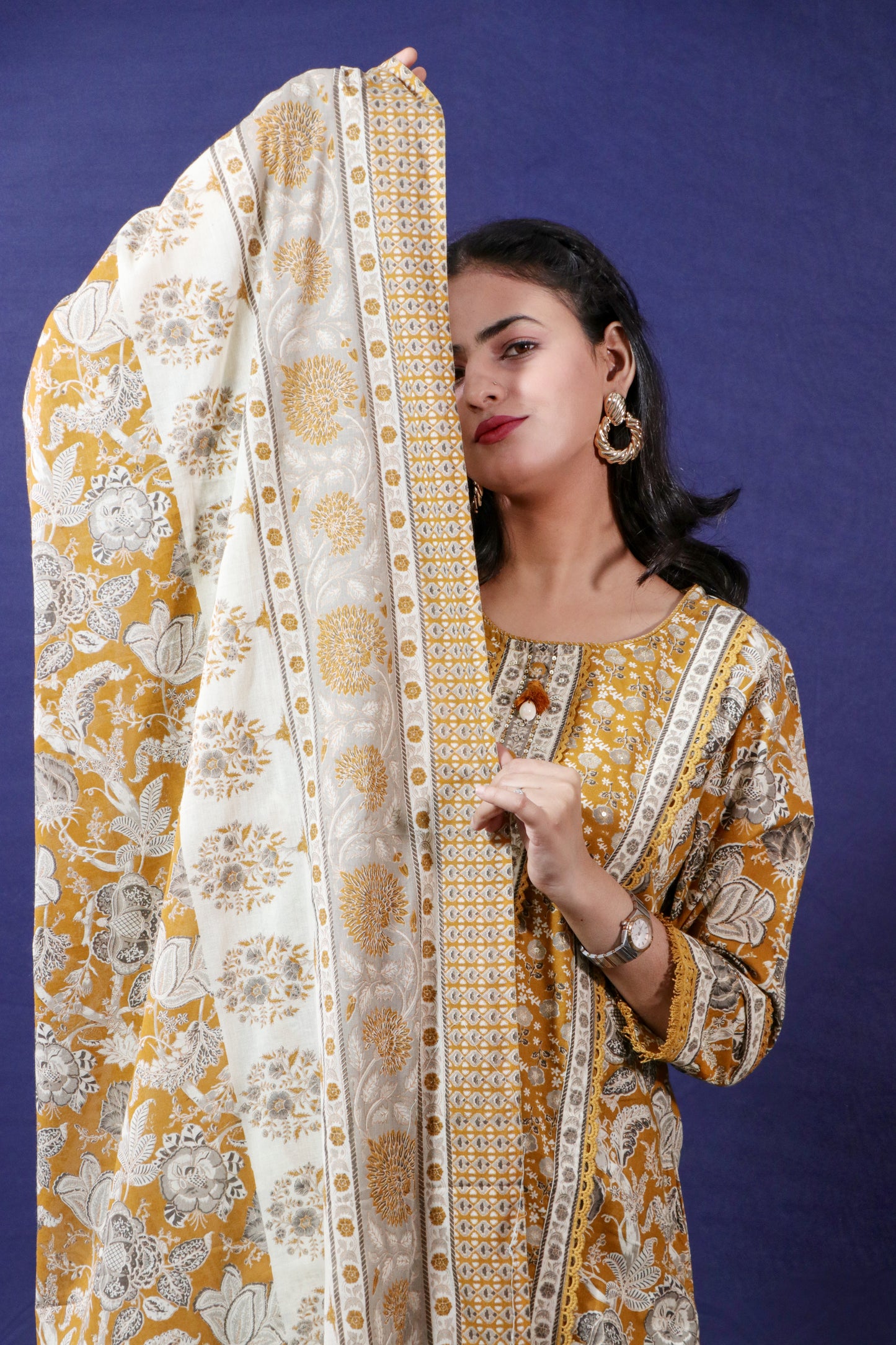 Kalamkari Straight-fit Kurta Set