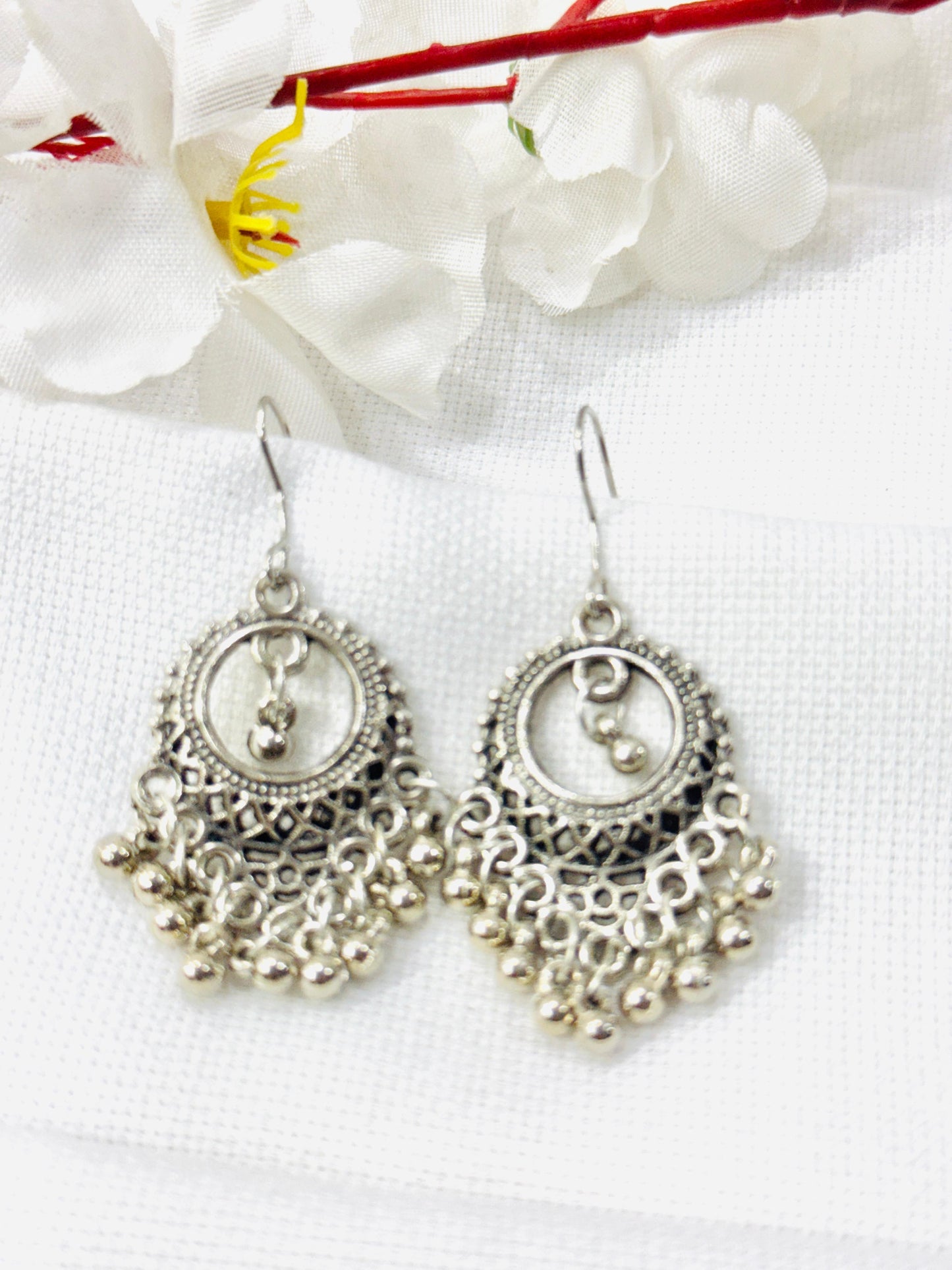 Black 'N' Silver Oxidized Necklace Set