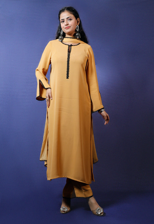 Gorgeous Yellow Georgette Suit