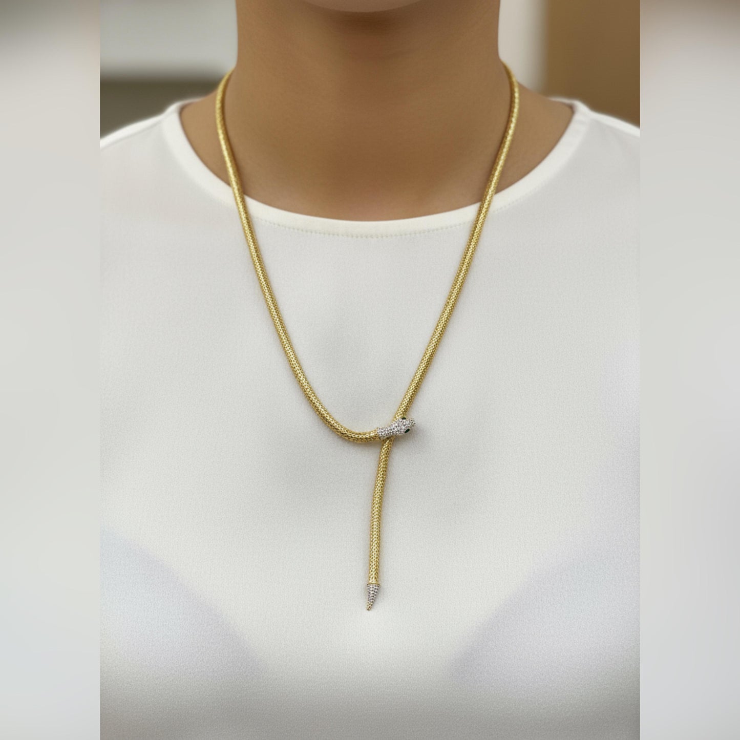 Sleek Gilded Serpent Necklace/Belt/Bracelet-50" Long