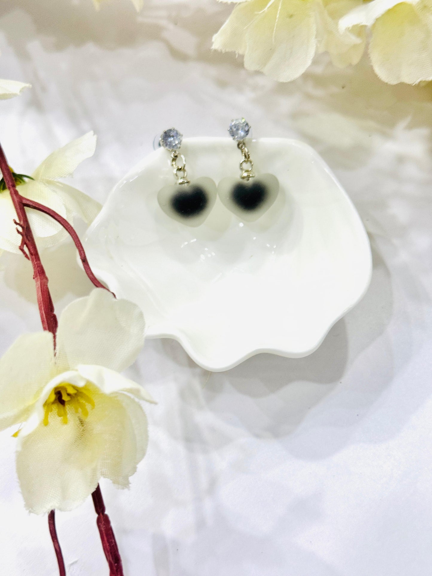 Black Raisin Frosted Charms Earring