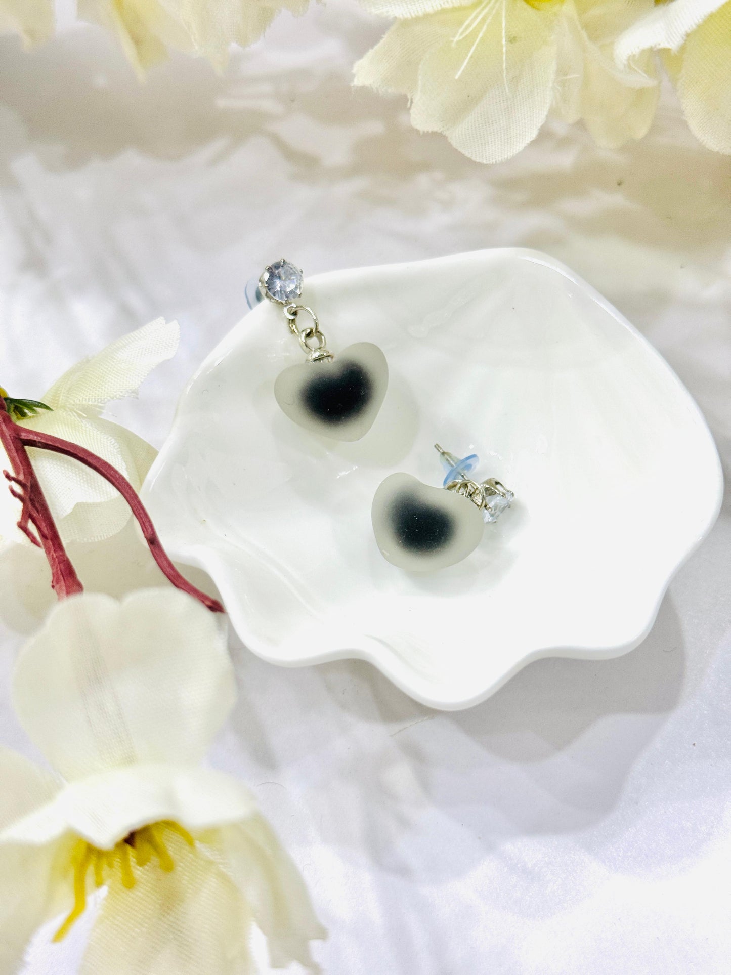 Black Raisin Frosted Charms Earring
