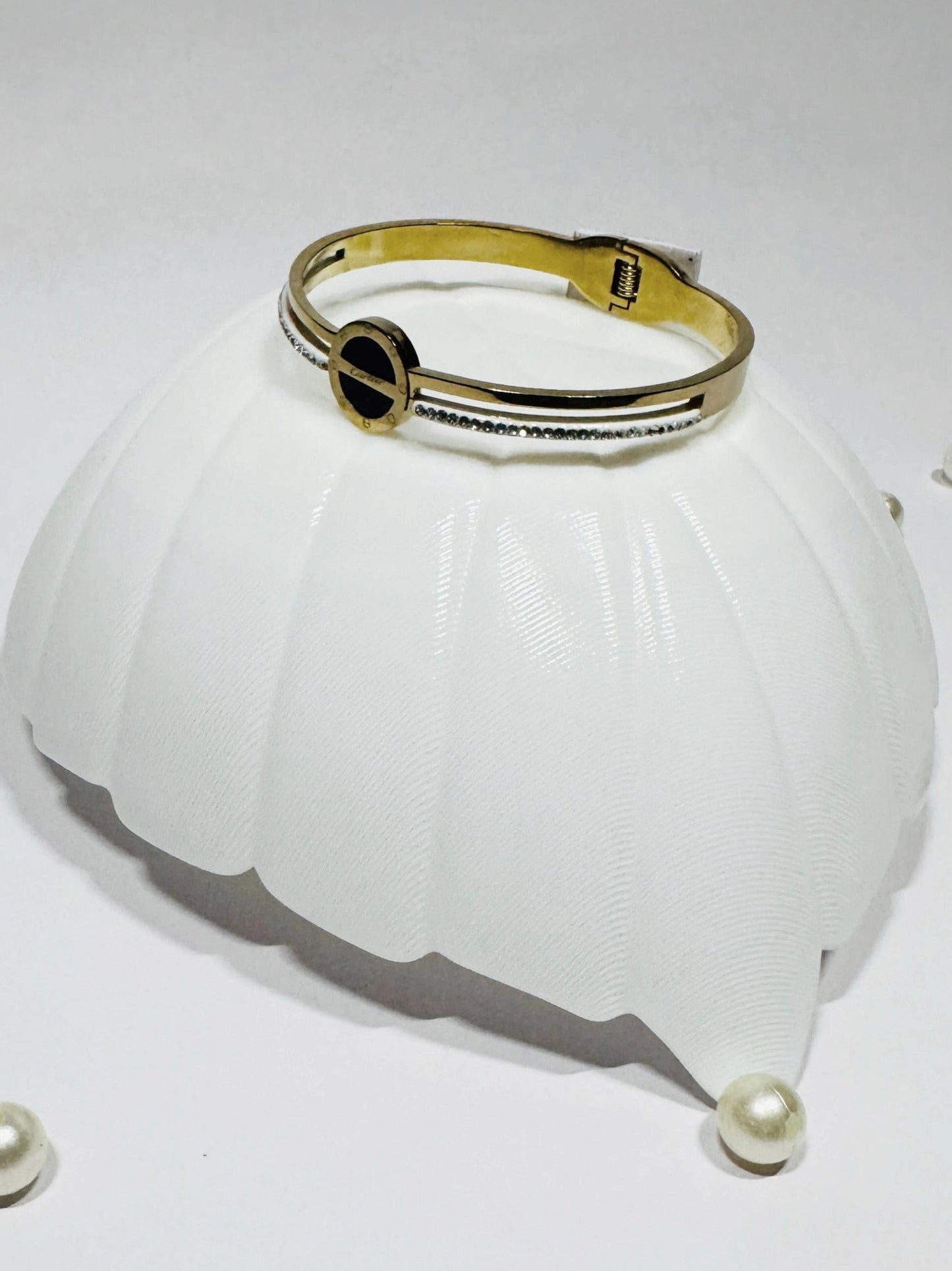 Circle Statement-Stainless Steel Zirconia Bracelet