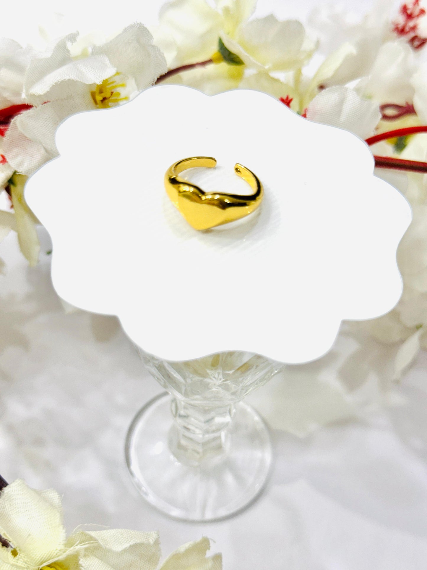 Solid Heart Adjustable Ring