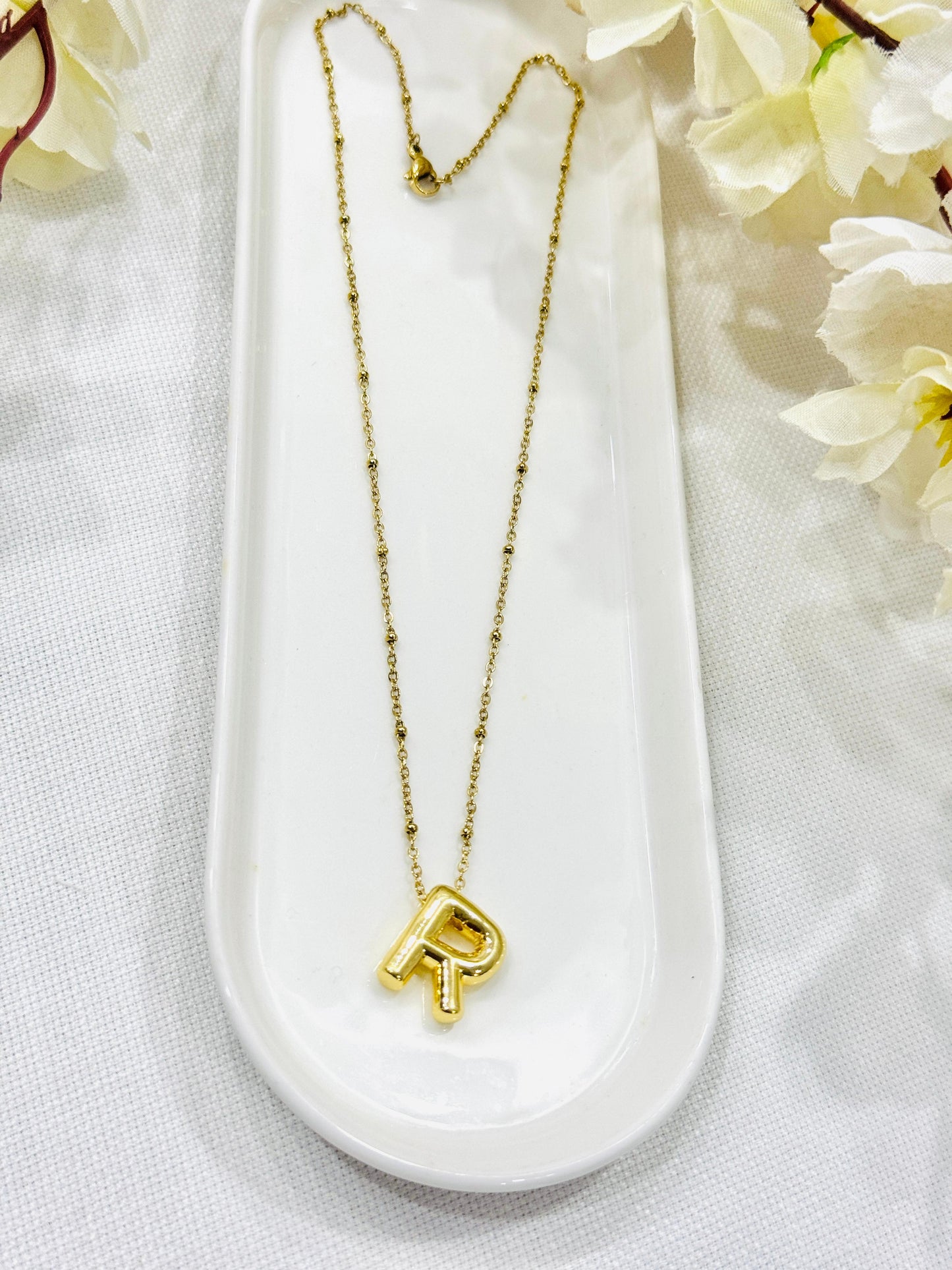 Gold Plated Letter R Necklace