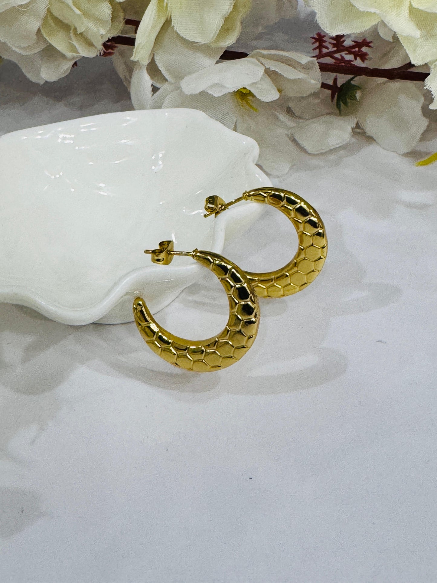 Crescent Moon Hoops