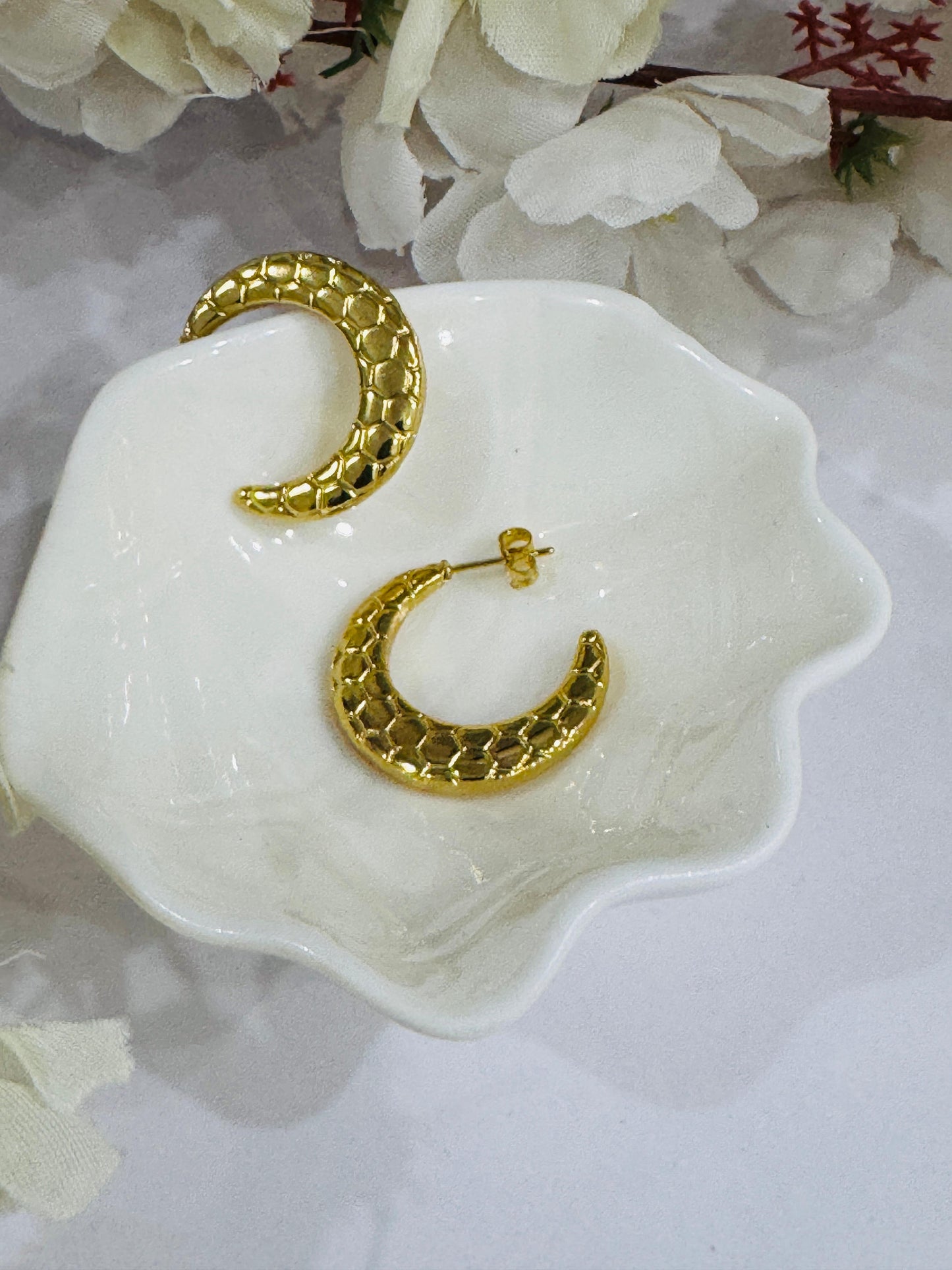 Crescent Moon Hoops