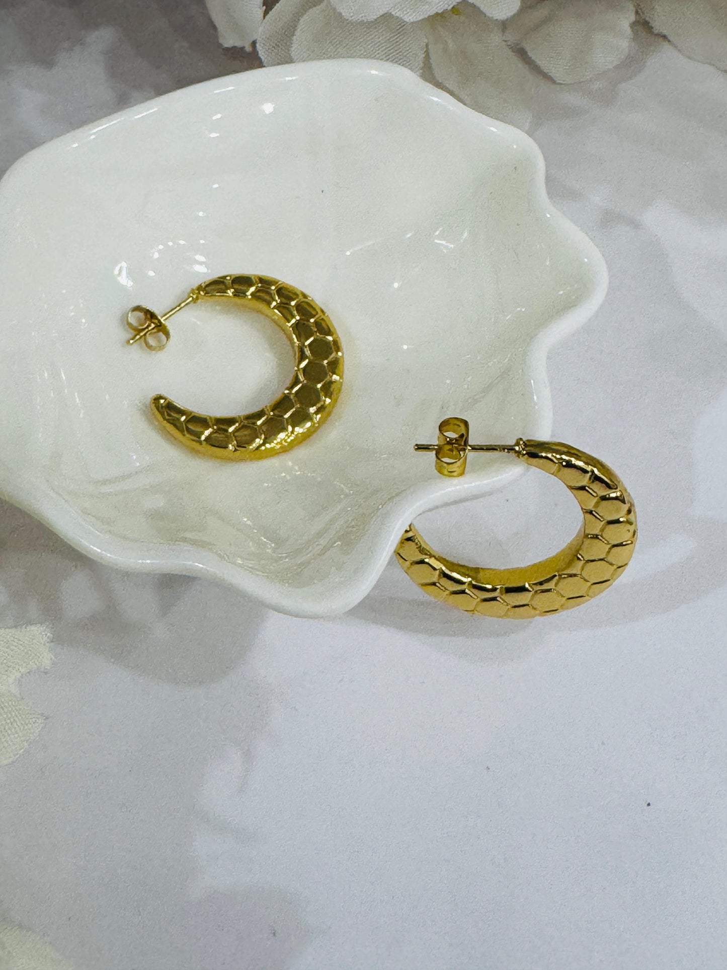 Crescent Moon Hoops