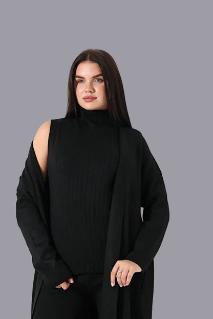 Hight Neck/Polo Neck 3 Piece Woolen Coord Set(Suitable For L-XXL)