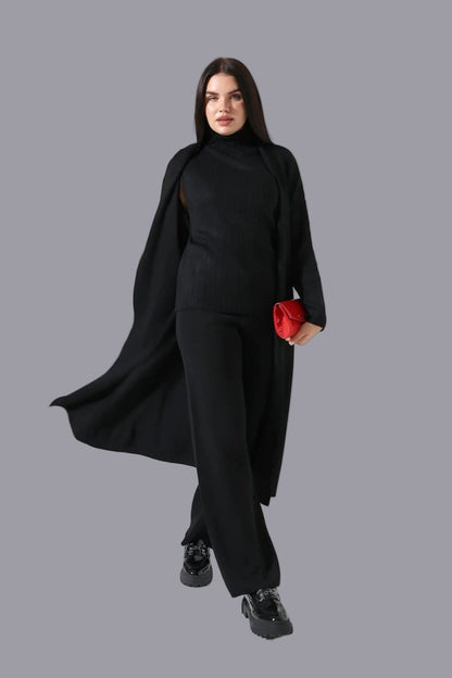 Hight Neck/Polo Neck 3 Piece Woolen Coord Set(Suitable For L-XXL)