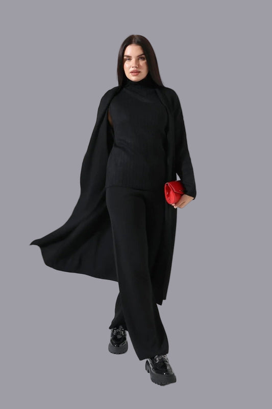 Hight Neck/Polo Neck 3 Piece Woolen Coord Set(Suitable For L-XXL)