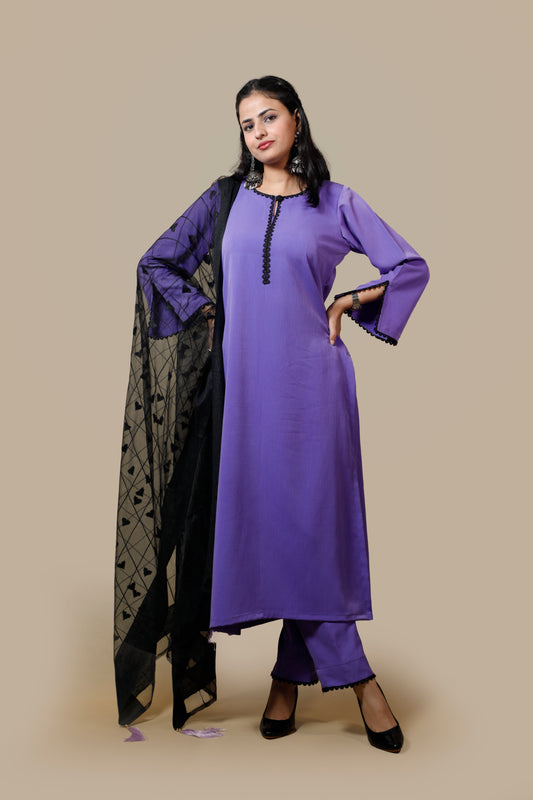 Gorgeous Purple Georgette Suit