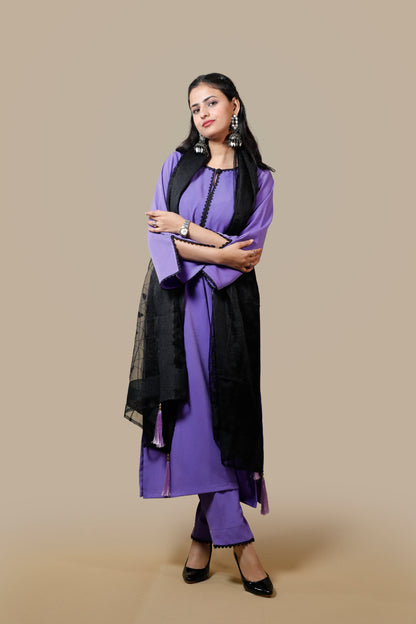Gorgeous Purple Georgette Suit
