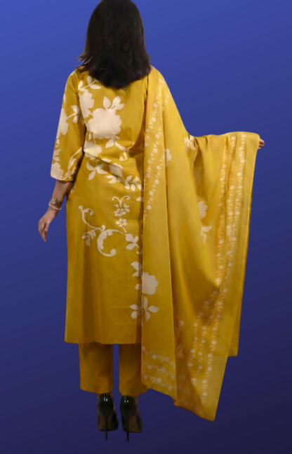 Elegant Mustard Yellow Straight Suit