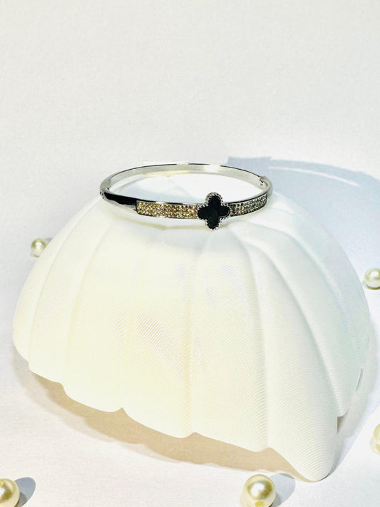 Stainless Steel Clover Zirconia Bracelet