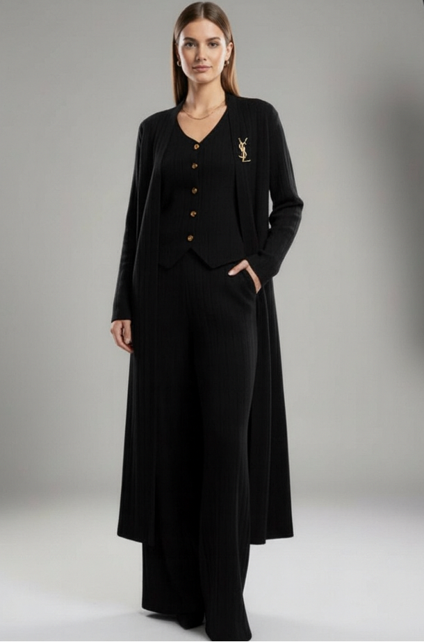 Premium 3Pcs Woolen Coord Set(Suitable For L-XXL)