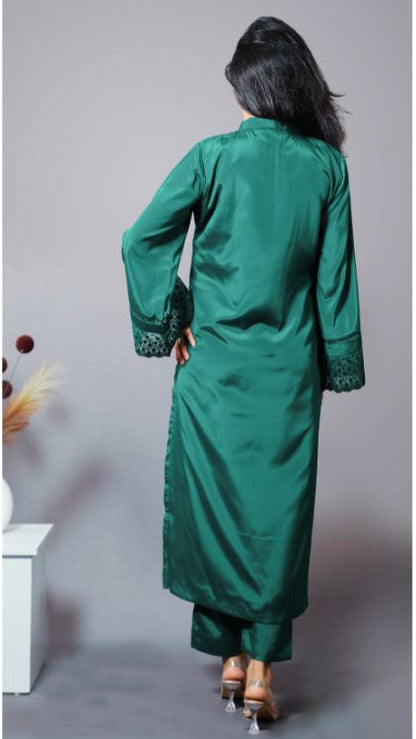 Elegant 3 Piece Green Kurta Dupatta Set