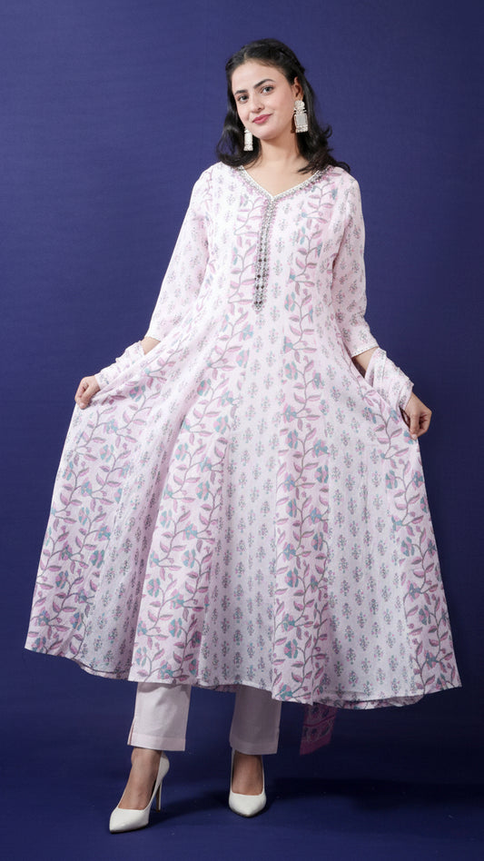 Elegant Baby Pink Anarkali Suit