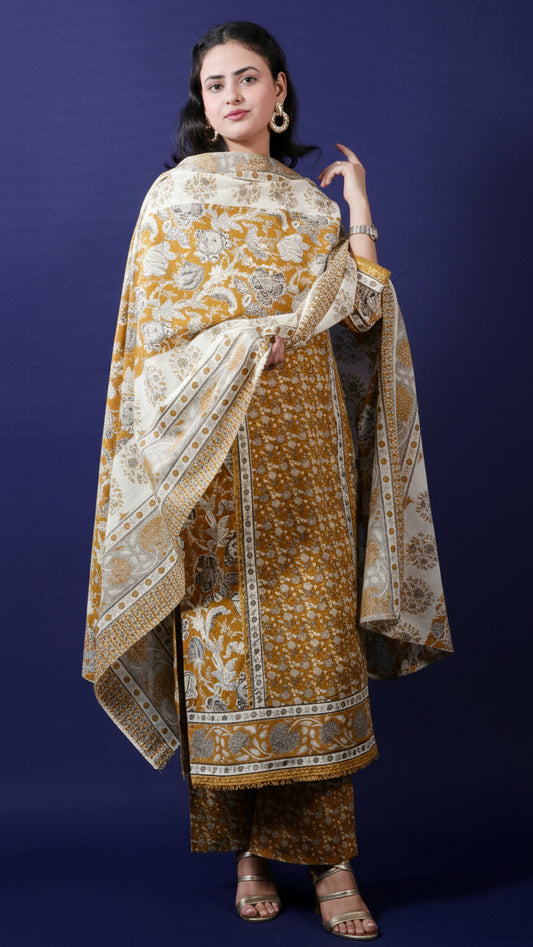 Kalamkari Straight-fit Kurta Set