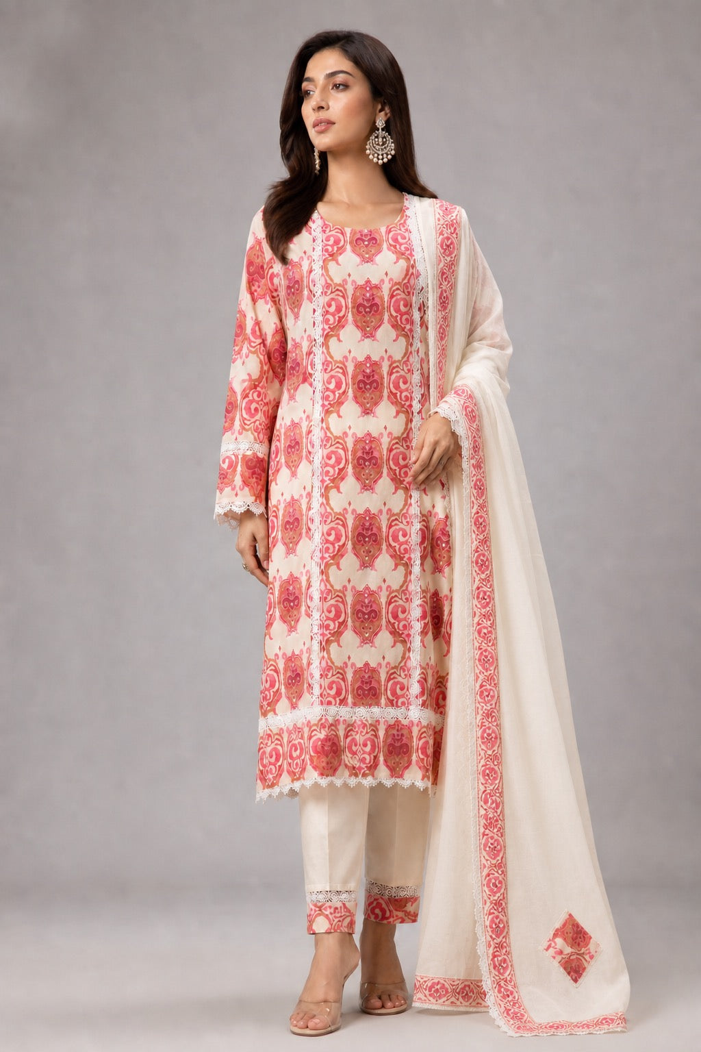 Pure Camric Cotton Printed Kurta Set