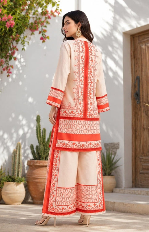 Orange Print Turkish Co-ord Set
